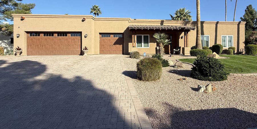 Modern smooth stucco home exterior renovation in Scottsdale by Architectural Stone Concepts